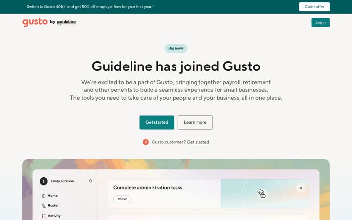 Screenshot of guideline.com
