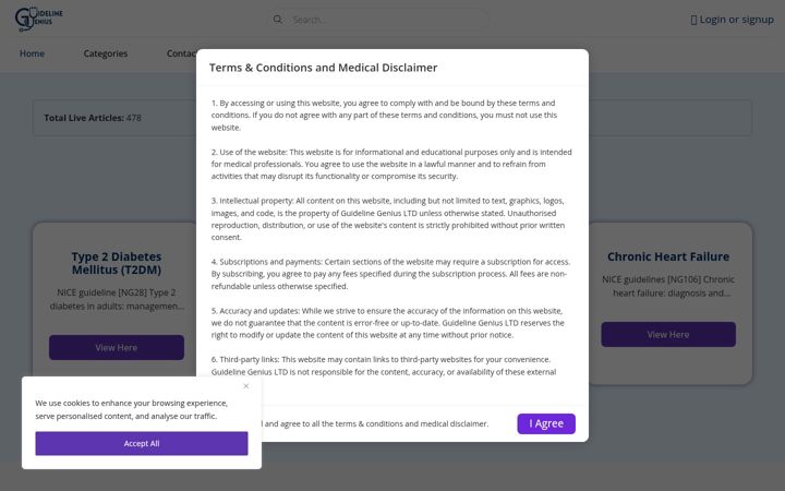Screenshot of guidelinegenius.com