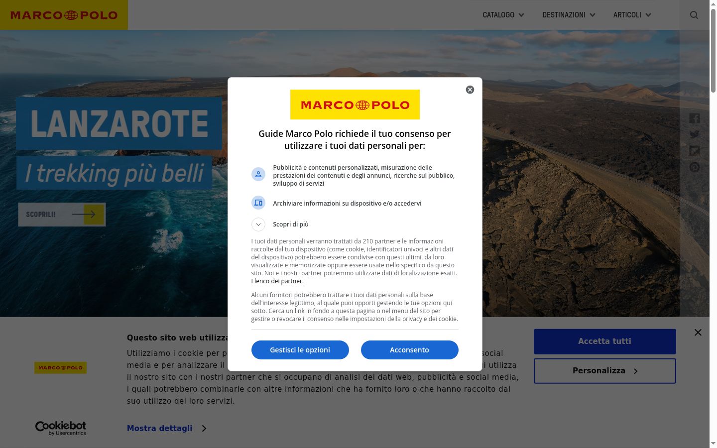 Ekraanipilt nõusolekubännerist, mida näidati enne mis tahes suhtlust