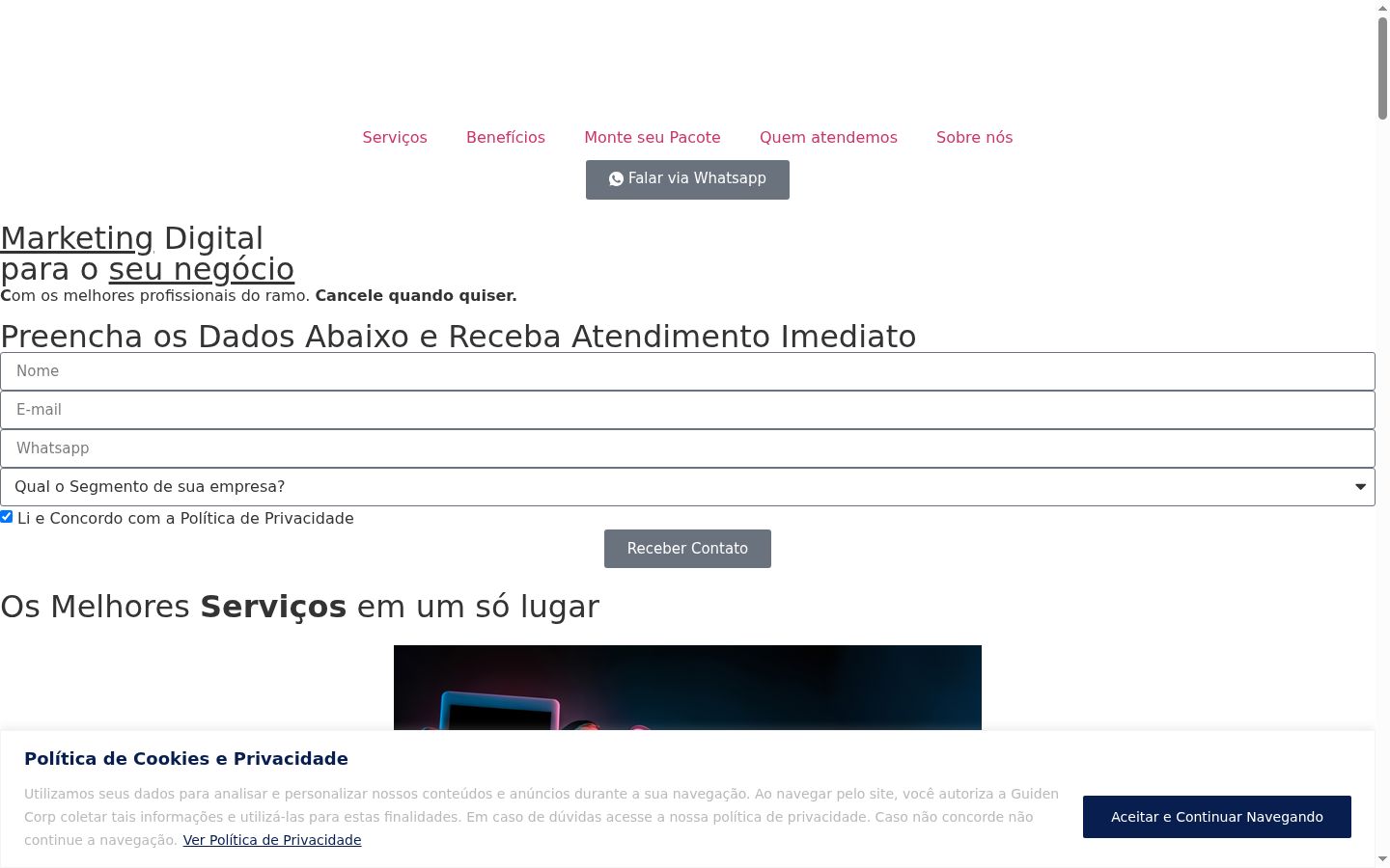 Capture d'écran de la bannière de consentement affichée avant toute interaction