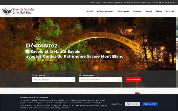 Screenshot of guides-patrimoine-savoie-mont-blanc.fr