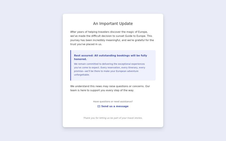 Screenshot of guidetoeurope.com