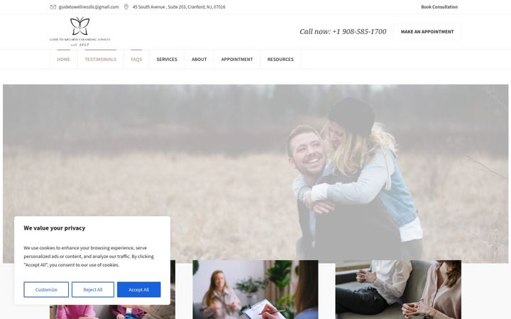 Screenshot of guidetowellnessllc.com