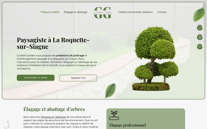 Screenshot of guidettigarden.fr