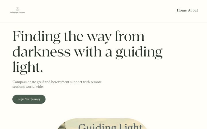 Screenshot of guidinglightgriefcare.com