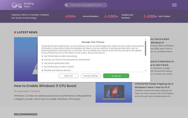 Screenshot of guidingtech.com