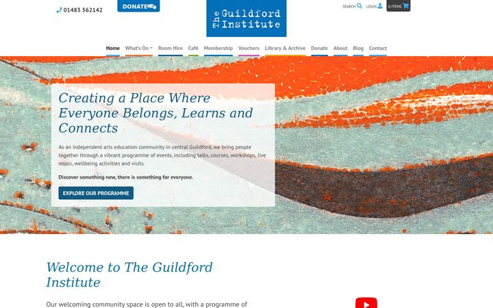 Screenshot of guildford-institute.org.uk