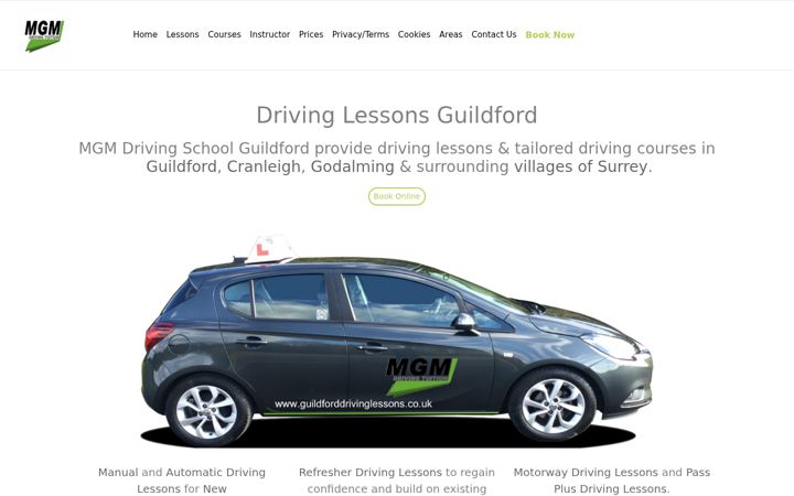 Screenshot of guildforddrivinglessons.co.uk