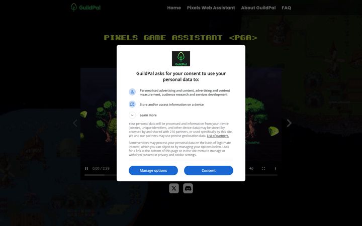 Screenshot stránky guildpal.com
