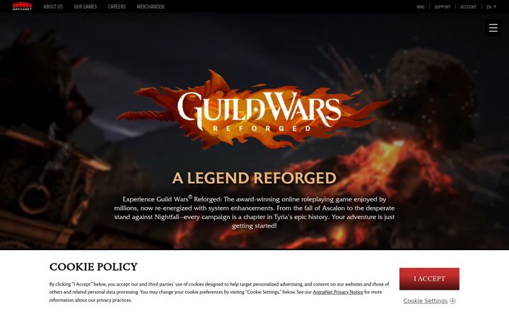 Captură de ecran a guildwars.com