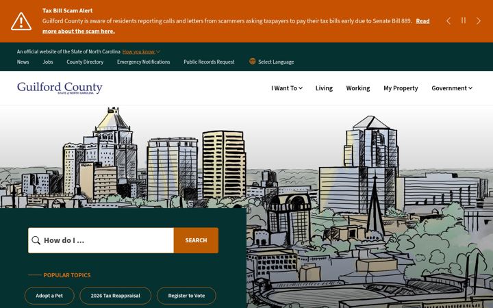 Screenshot of guilfordcountync.gov