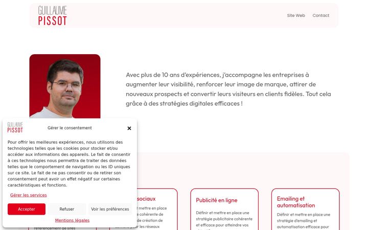 Screenshot of guillaumepissot.fr