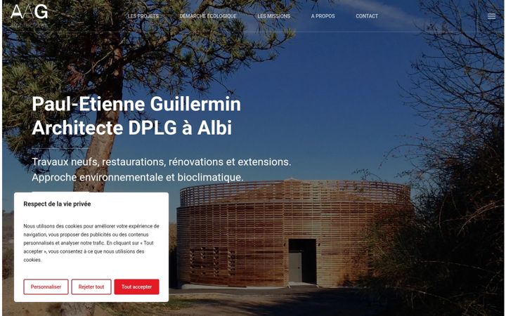 Screenshot of guillermin-architecte.fr