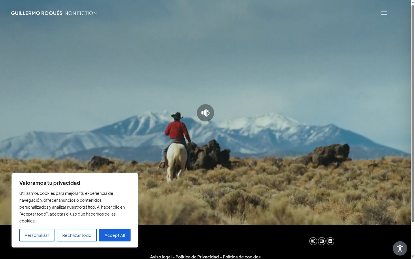 Sutikimo reklamjuostės, rodytos prieš bet kokią sąveiką, ekrano kopija