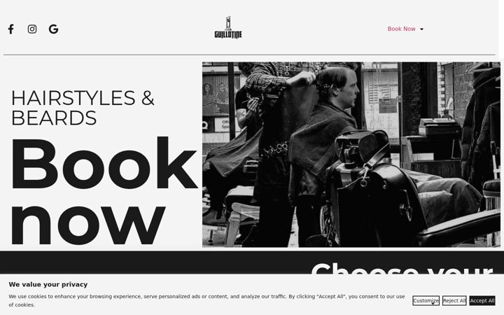 Screenshot of guillotinebarbers.com