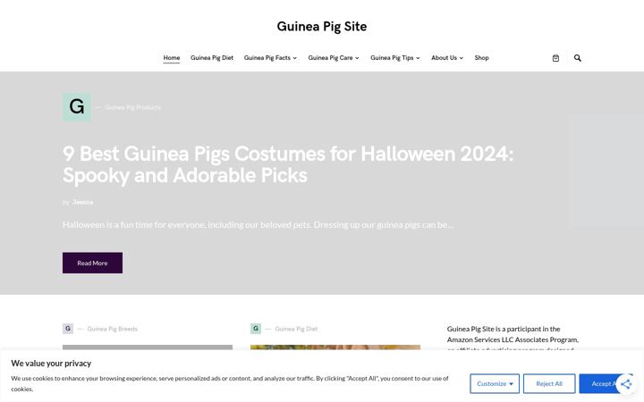 Screenshot of guineapigsite.com