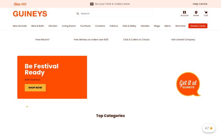 Screenshot of guineys.ie