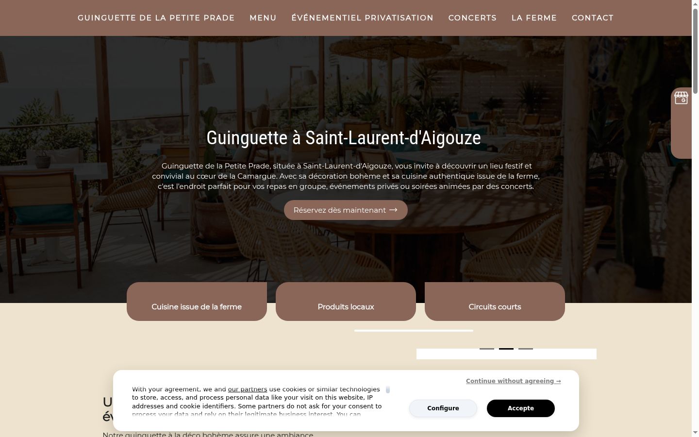Screenshot of the consent banner shown before any interaction