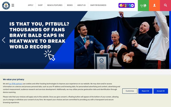 Screenshot von guinnessworldrecords.com