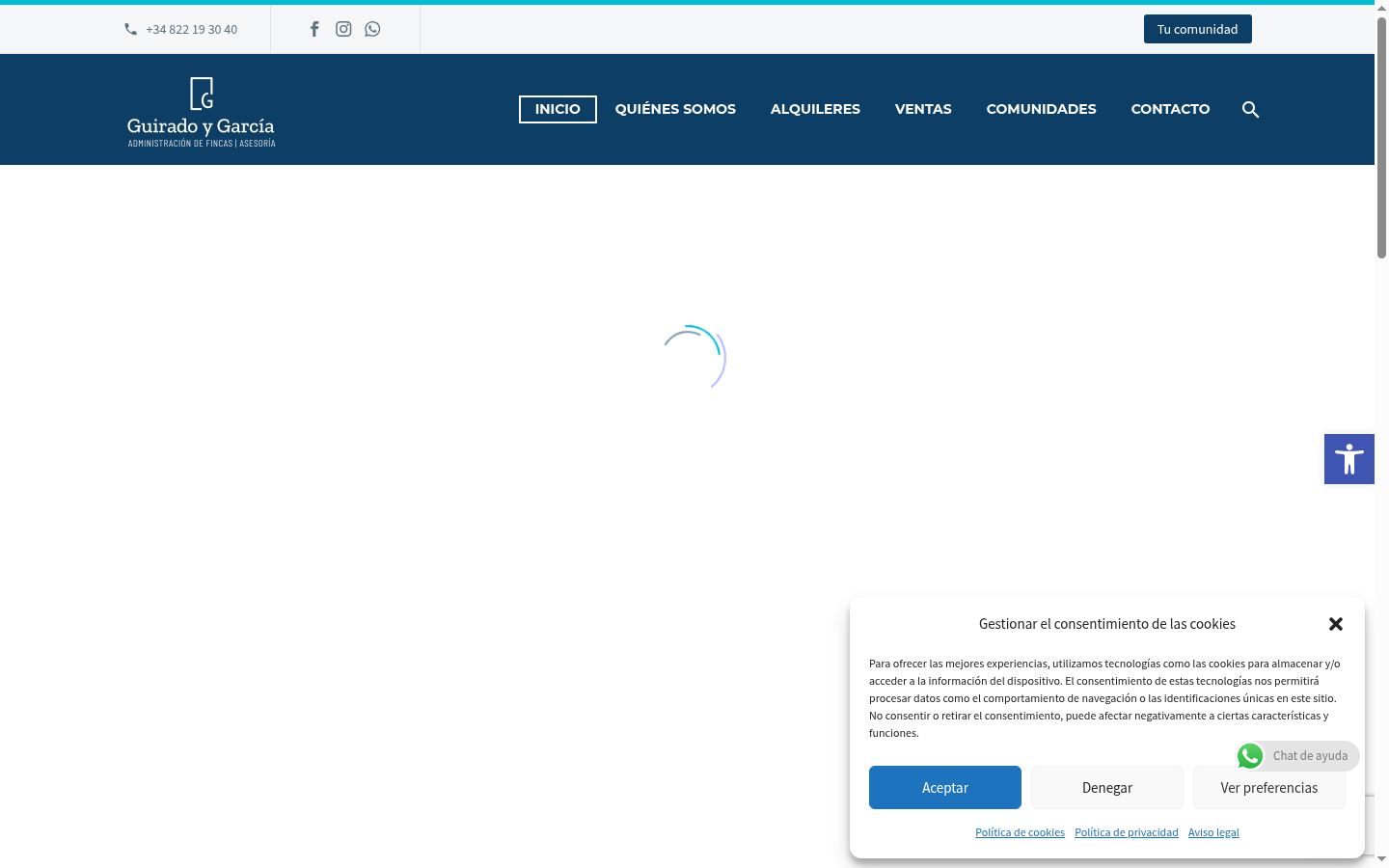 Screenshot del banner di consenso mostrato prima di qualsiasi interazione