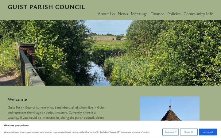 Screenshot of guistparishcouncil.gov.uk