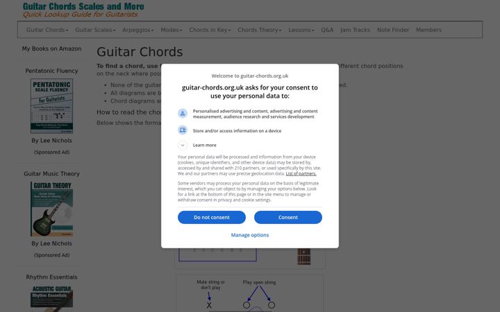 Screenshot of guitar-chords.org.uk