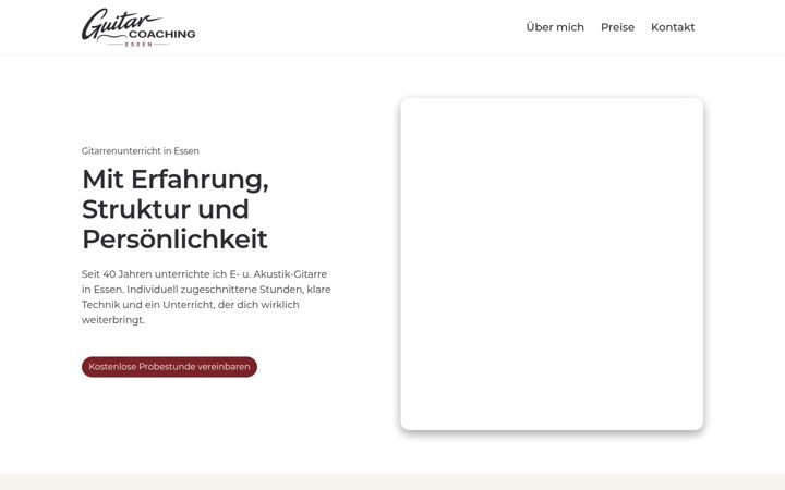 Screenshot of guitar-coaching.de