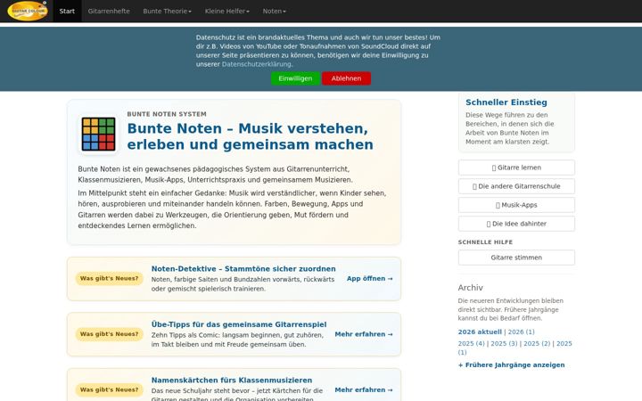 Screenshot of guitar-colour.com