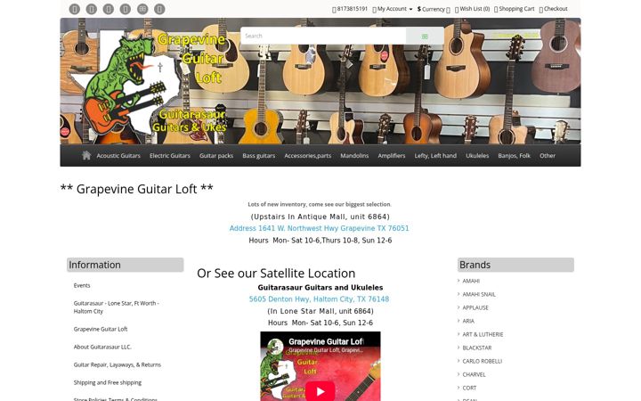 Screenshot of guitarasaur.com