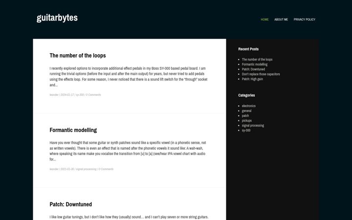 Screenshot of guitarbytes.org