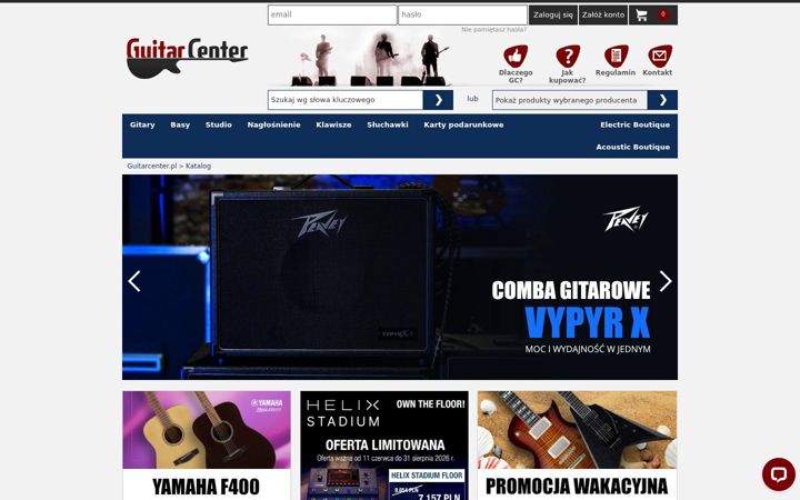 Zrzut ekranu guitarcenter.pl