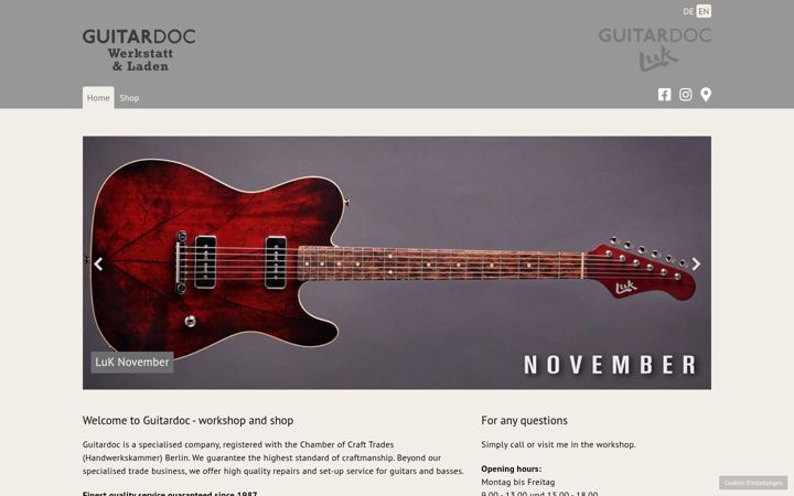 Captura de ecrã de guitardoc.de