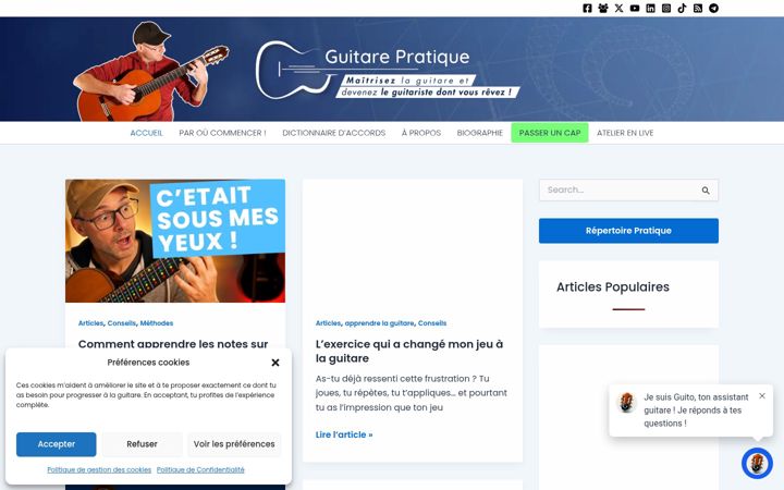 Screenshot of guitare-pratique.com