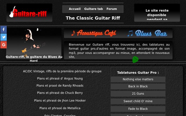 Screenshot of guitare-riff.fr