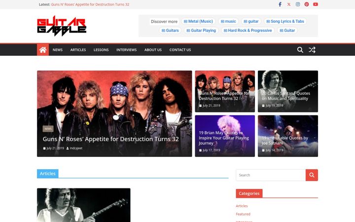 Screenshot of guitargabble.com