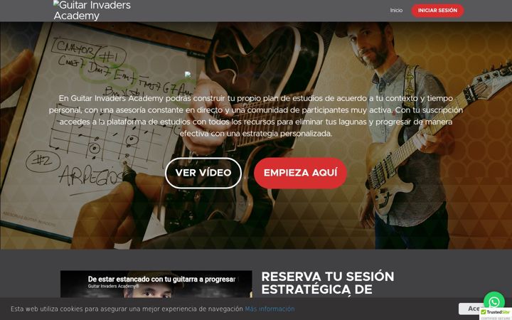 Screenshot of guitarinvadersacademy.net
