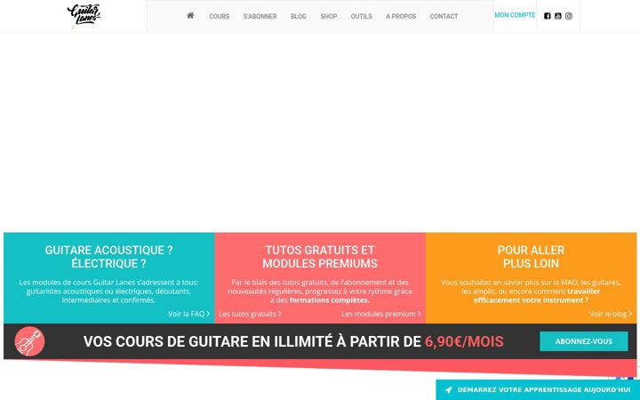 Screenshot of guitarlanes.com