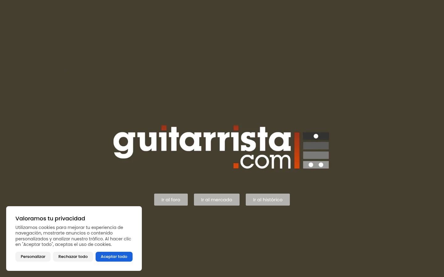 Captura de pantalla del banner de consentimiento mostrado antes de cualquier interacción