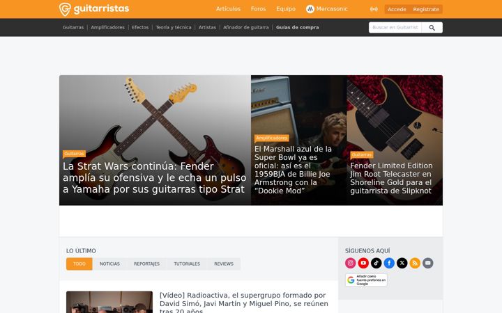 Screenshot of guitarristas.info