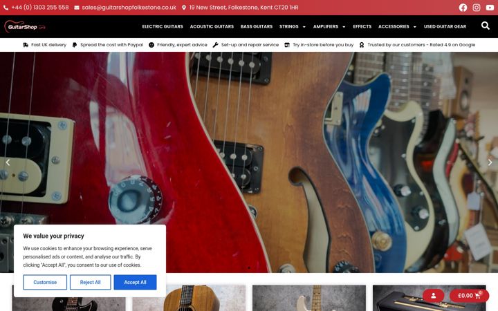 Screenshot of guitarshopfolkestone.co.uk