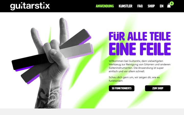 Screenshot of guitarstix.de
