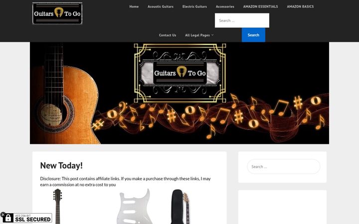 Screenshot of guitarstogo.com