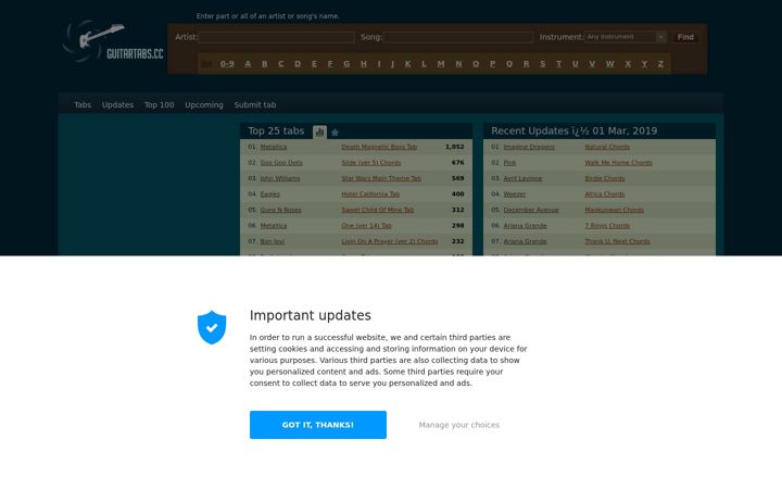 Screenshot von guitartabs.cc