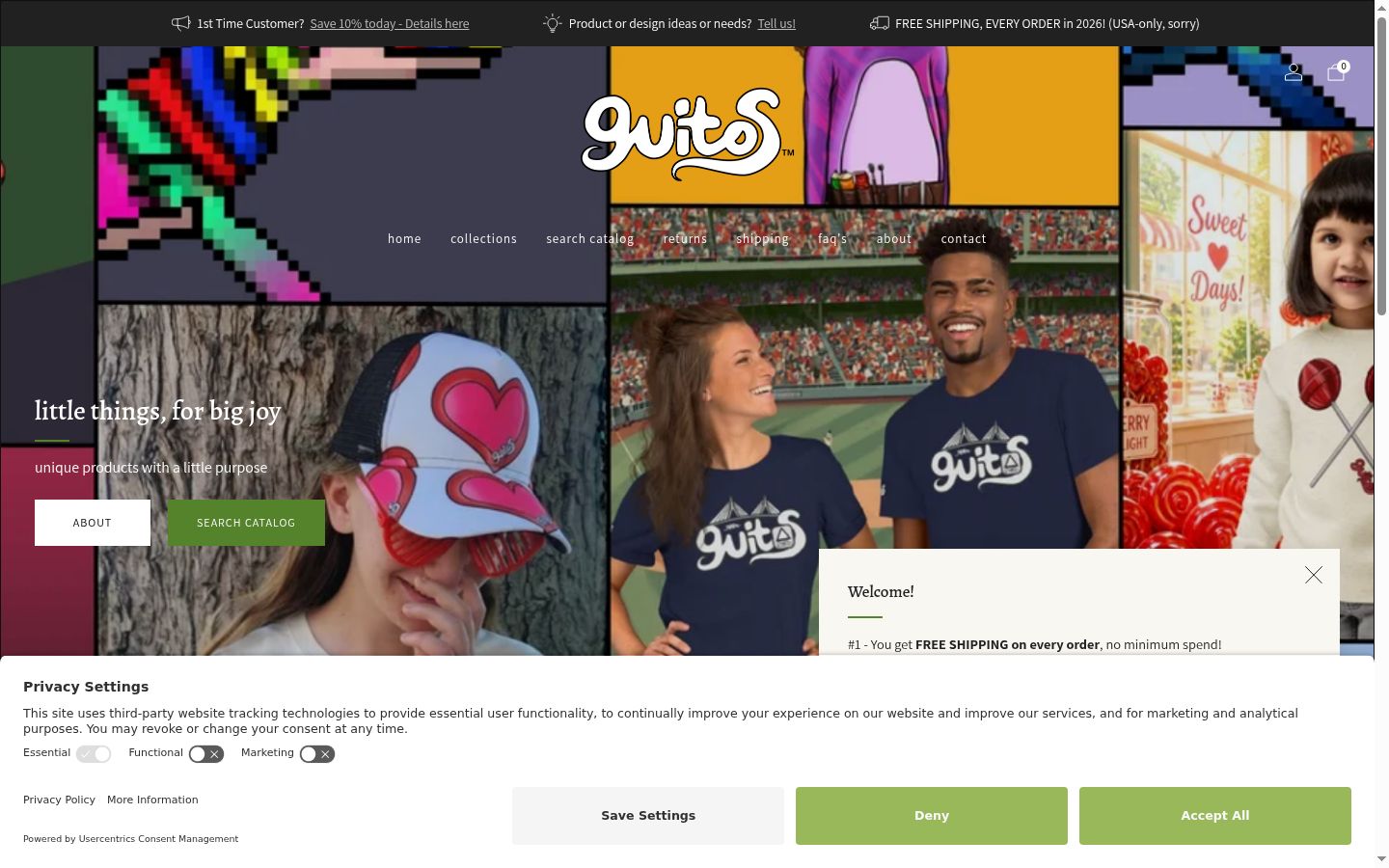 Screenshot of the consent banner shown before any interaction