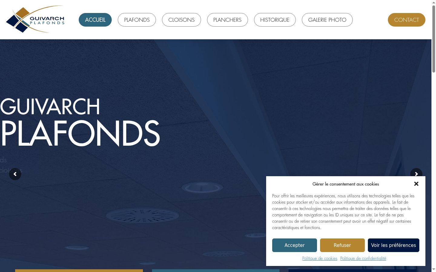 Screenshot del banner di consenso mostrato prima di qualsiasi interazione