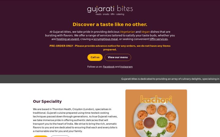 Screenshot of gujaratibites.co.uk
