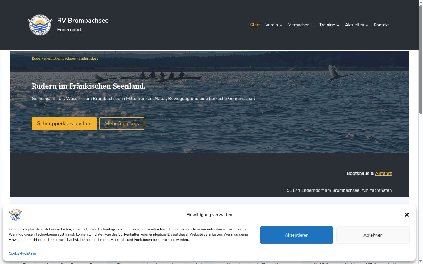 Screenshot of the consent banner shown before any interaction