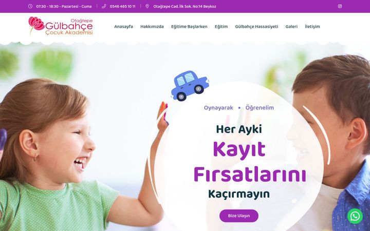 Képernyőkép: gulbahcecocukakademisi.com