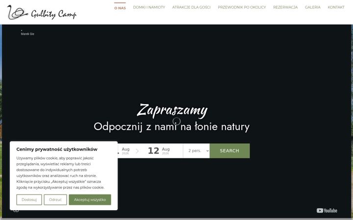 Screenshot of gulbitycamp.pl