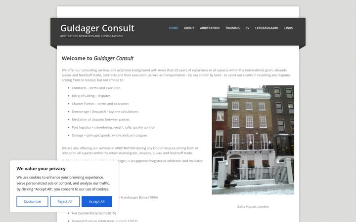 Screenshot of guldager.co.uk